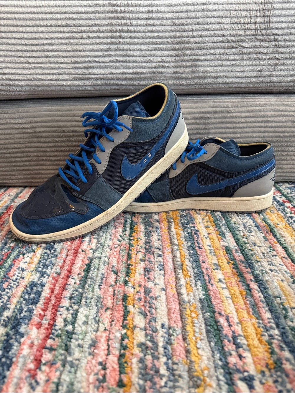 Nike Air Jordan Low SE Craft Men’s Navy and Royal Blue Low-Top Sneakers